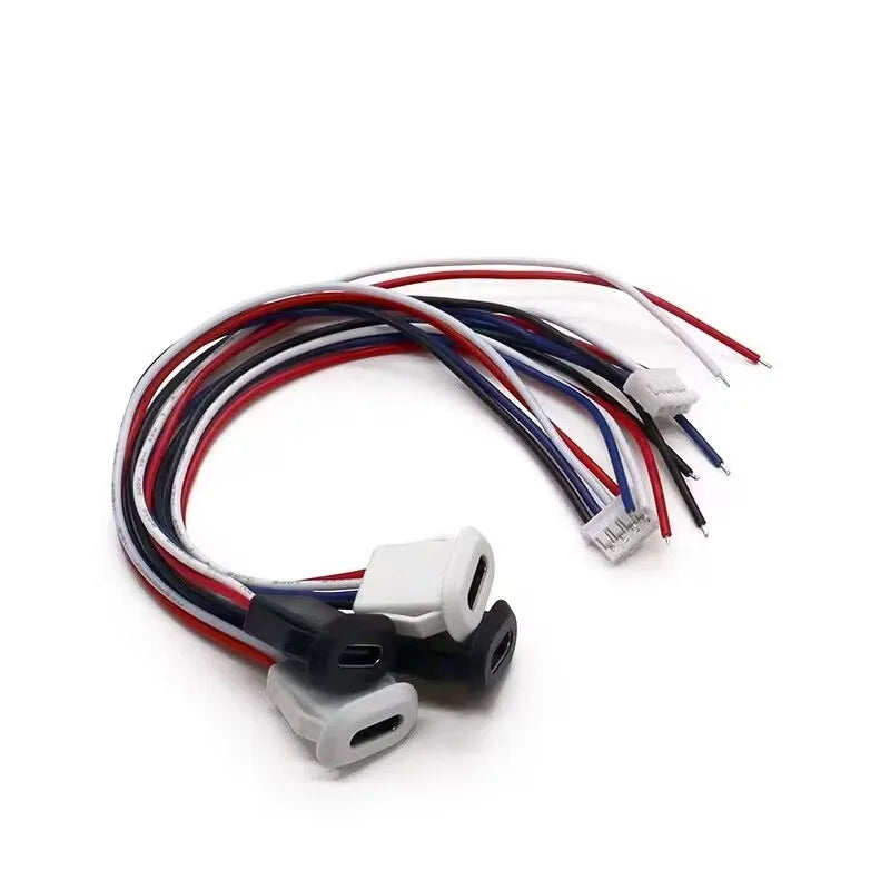 1/5PCS 2Pin 4Pin USB Type C Connector Jack Female With Card Buckle 3A High Current Charging Jack Port USB-C Charger Plug Socket