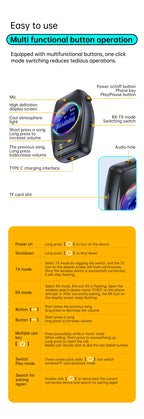 AUX Bluetooth 5.4 Audio Adapter Receiver Transmitter 4 in 1 With Display Screen Support TF Card For Car TV PC Speaker 3.5mm