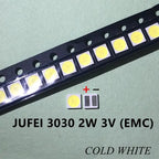 100pcs 3030 Backlight High Power LED DOUBLE CHIPS 1w 1.5W 2w 3V-3.6V 6v lextar JUFEI AOT Cool white PT30A66 TV