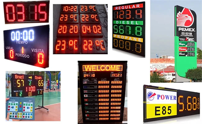 4pcs/lot 10 inch Small Size 7 Segment LED Display For Price/Time/Temperature/Score Sign Outdoor Waterproof Digital module