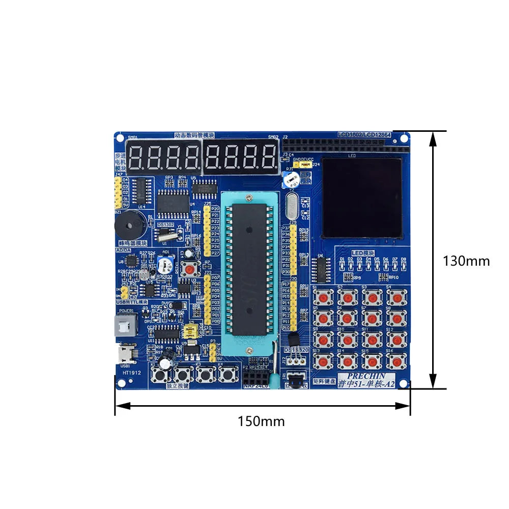 C51 Development Board LCD1602 8051 MCU STC89C52 Controller 32/64-bit Operating System Microcontroller Experiment Board