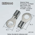 100pcs RNB Brass Ring Bare Terminal Block Connector Cable Lugs Wire Crimping Tips Electrical Connection Strips 12V 2.5mm 4mm 6mm