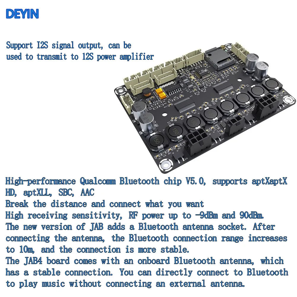 ADAU1701 DSP Bluetooth Amplifier Board 5.0 4x30W Support 4.0/2.1/2.0 Max 120W Qualcomm Bluetooth 5.0 Chip HIFI Audio System 4.2
