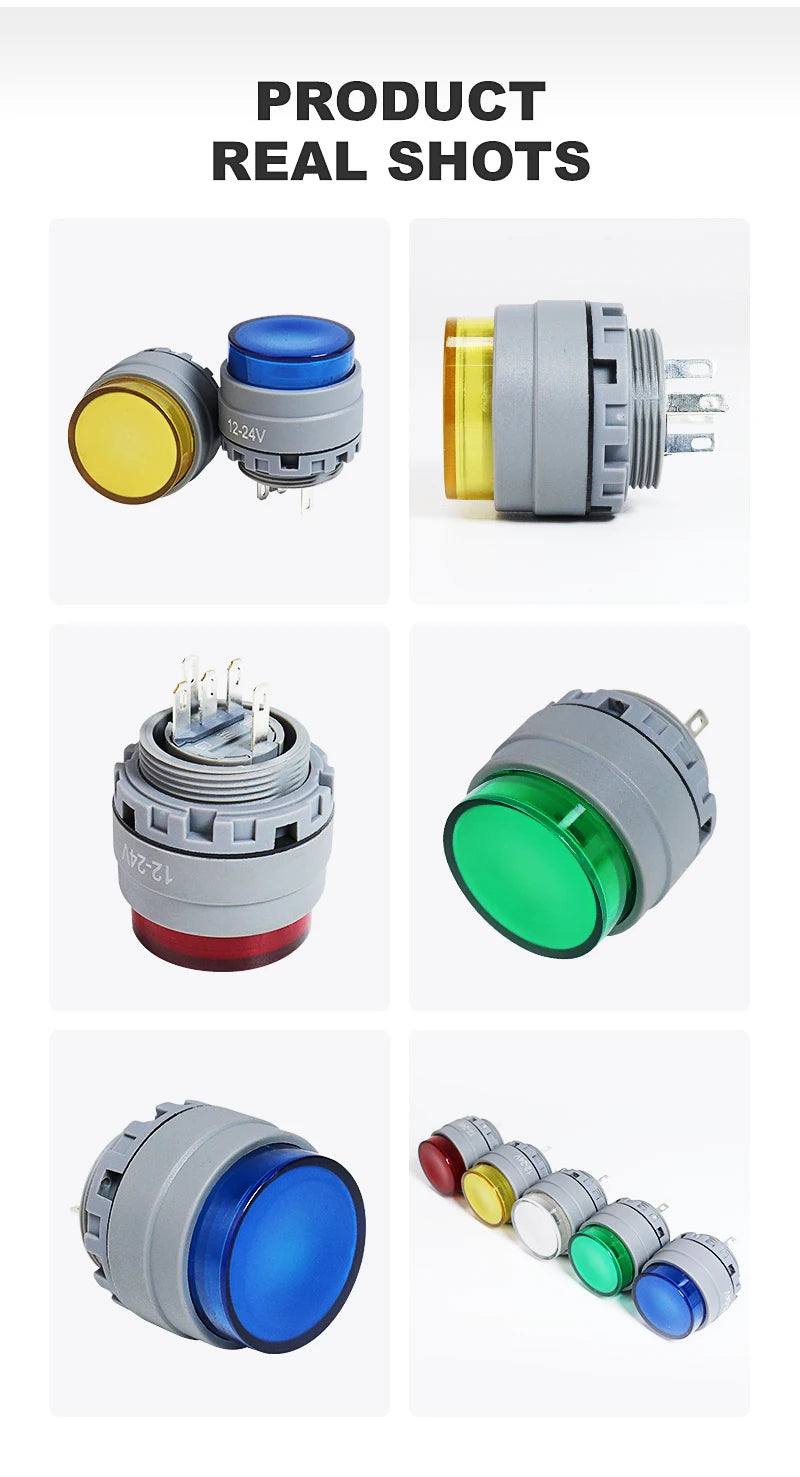 22mm Ultra Short Push Button Momentary Self Reset Latching Locked Waterproof LED Light Push Button Switch On Off 5v 12v 24v