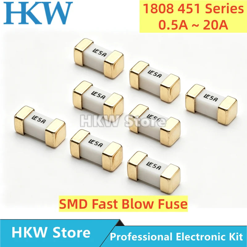 2410 1808 125V 0451 Series SMD Fast Blow Fuse Littelfuse 0.5A 1A 2A 3A 4A 5A 6.3A 8A 10A 12A 15A 20A Ultra-rapid Fuses Original