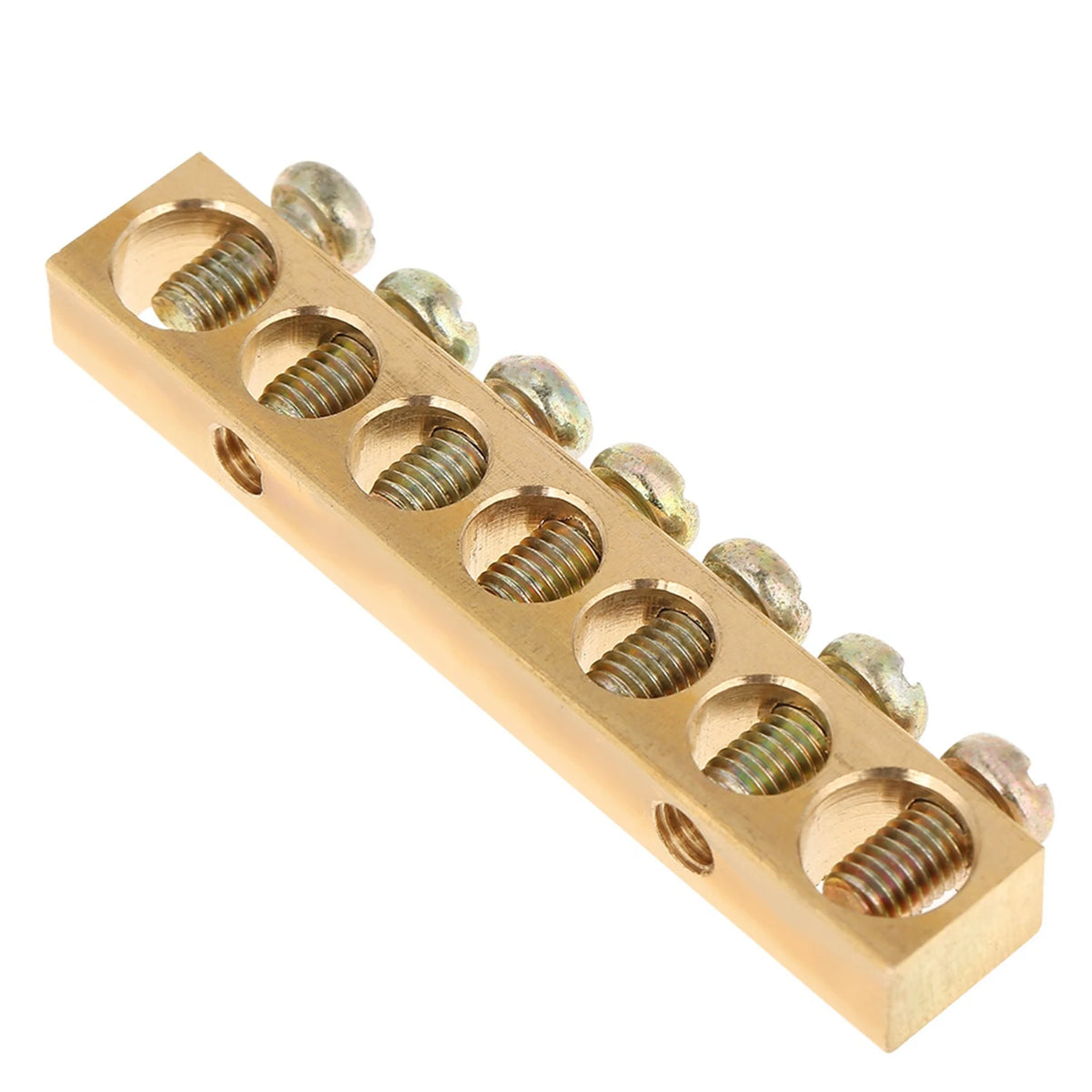 Ground Bar 7‑Hole Electrical Distribution Wire Screw Terminal Brass Ground Neutral Bar Terminal Bar