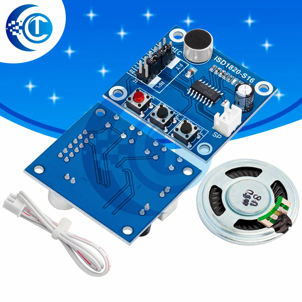 ISD1820 recording module voice module the voice board telediphone module board with Microphones + Loudspeaker