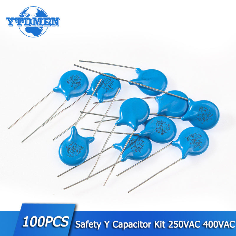 100PCS Safety Y Capacitor 250V 400V 102M 103M 471M 222M 472M 470PF 1NF 2.2NF 4.7NF 10NF Ceramic Capacitors Kit