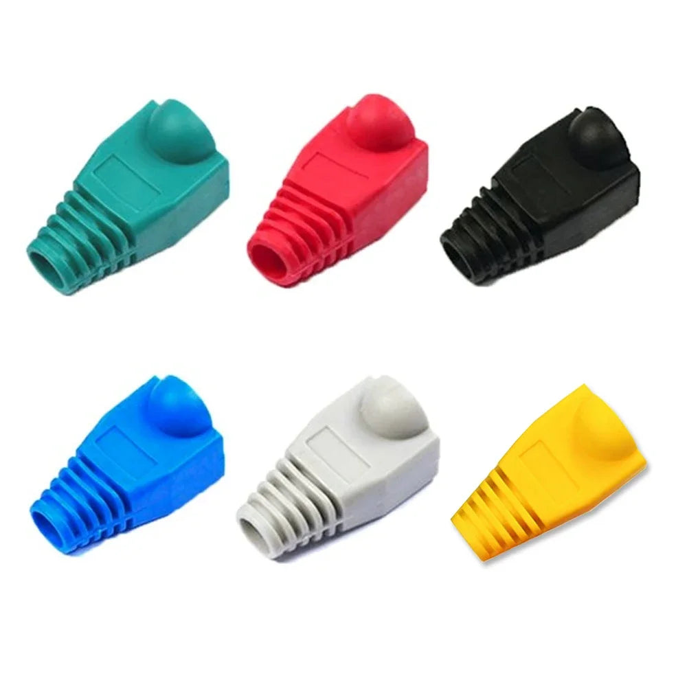 10-100Pcs RJ45 Ethernet Cable Connector Boots Cover CAT5 CAT5E CAT6 CAT6E Ethernet Network Lan Cable Plug Cap Protective Sleeve