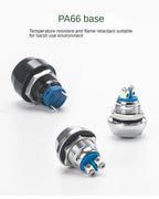12mm Ball Round Head Metal Push Button Switch Waterproof Reset Self Locking Screw Welding Feet 3A Car Auto Horn Door Bell Swtich