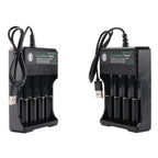 18650 Charger 4 Slots 4.2V Li-ion Battery USB Rechargeable Charging 18650 18500 14500 16650 26650 Lithium Battery Smart Charger