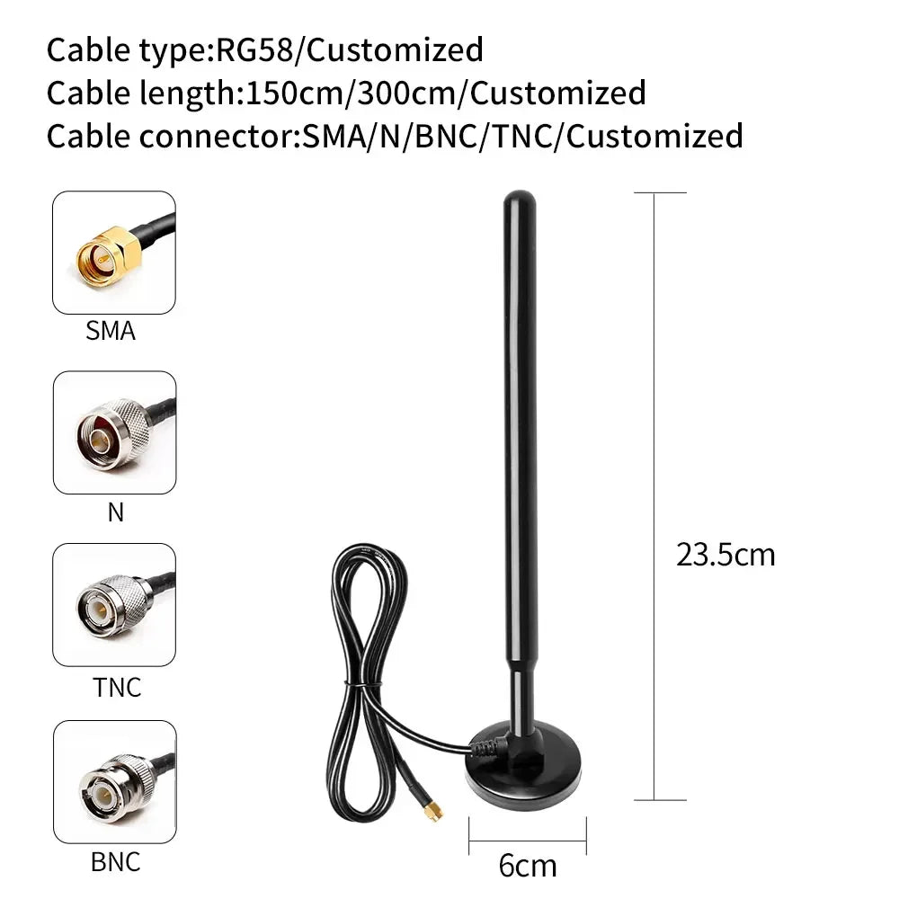 868MHz 915MHz LORA Antenna  Helium Hotspot Magnetic Base 38dbi High Gain SMA Male 3M Cable Copper Rod 800-960mhz Aerial