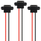 Waterproof USB3.1 Type C Female Panel Mount Socket 2Pin 3A High Current Fast Charging Welding Connector with Rubber O Ring Seal