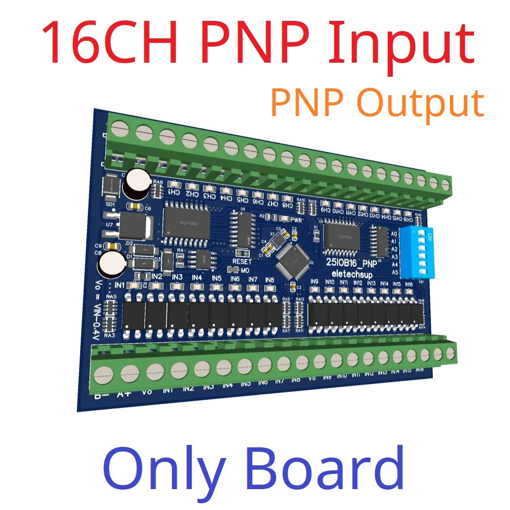 8/16/32 DI-DO Modbus DMOS PNP Output & NPN/PNP Input Module PLC RS485 Remote IO Expansion Board