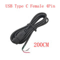 USB Type C Power Supply Cable 2/4 Pin Male Female Socket Type-C Plug Connector Adapter For Data Charging Cables Wires Repair DIY