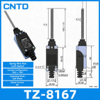 2Pcs CNTD TZ‑8 Series Micro Limit Travel Switch IP65 Waterproof 1NO+1NC 10A 250VAC Industrial Mechanical Position Switch