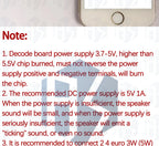 ‌XY-BT5W Bluetooth 4.2 Audio Module - 3.7-5VDC 5W×2 Stereo Amplifier Board w/A2DP & Auto Pairing for Portable