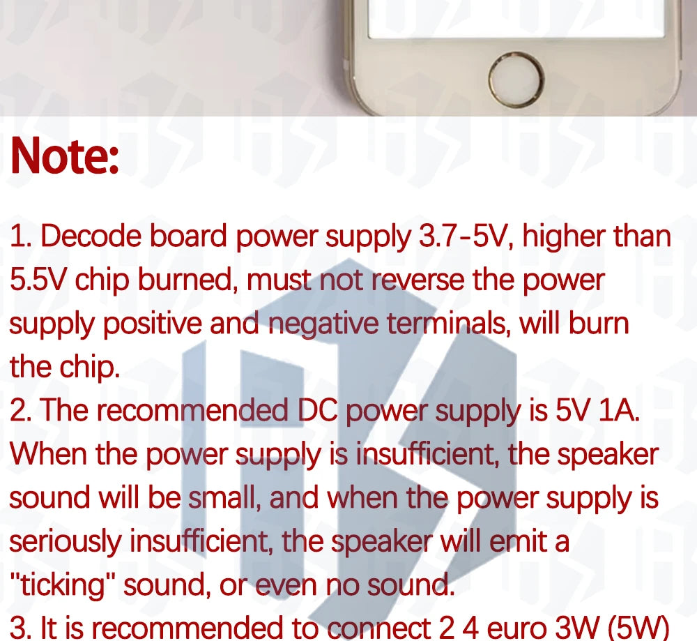 ‌XY-BT5W Bluetooth 4.2 Audio Module - 3.7-5VDC 5W×2 Stereo Amplifier Board w/A2DP & Auto Pairing for Portable