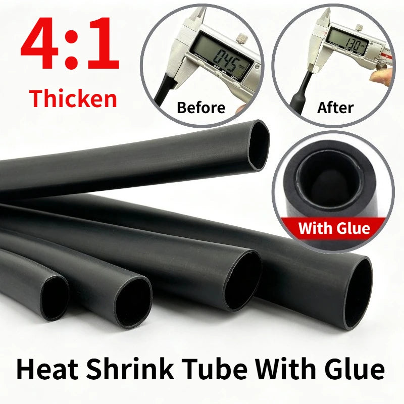 3M 4:1 Heat Shrink Tube Thicken with Glue Thermoretractile Heat Shrinkable Tubing Dual Wall Heat Shrink Tubing 4 6 8 12 16 20 24