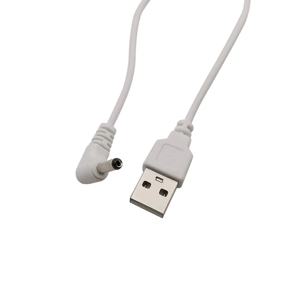 DC 5V USB 2.0 Type A Male Plug to 3.5mm x 1.35mm Male Plugs Elbow DC Power Charging Wire Cable USB Charge Cord Connector White