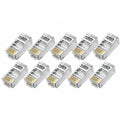 10/50/100Pcs Pass Through RJ45 Cat6 Shielded Connectors Crystal End Gold-Plated 8P8C Crimp UTP Ethernet Modular Plug