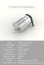JGB37-520 Hall Encoder Miniature DC Geared Motor 6V12V Forward And Reverse 6RPM~1590RPM With Speed Measurement