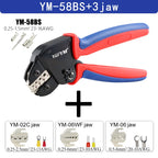 Mini Pliers YM-58BS Tools For XH2.54/DuPont2.54/2.8/4.8/6.3/Non-Insulated/Ferrule Tube Terminals Ratchet Wire Crimping Sets