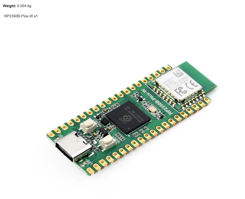 Waveshare RP2350B-Plus-W Development Board, Raspberry Pi RP2350B Dual-core & Dual-architecture Microcontroller, Supports Wi-Fi