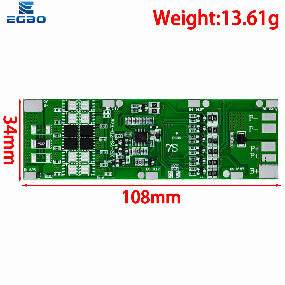 1~5PCS BMS 7S 24V 10A 15A 20A 30A Li-ion 18650 Battery Charge Board With Balance Function Short Circuit / Temperature Protection