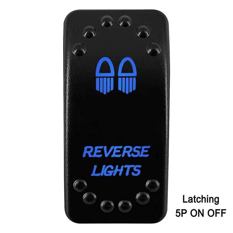 Waterproof Rocker Switch with Blue LED | 12V/24V Latching & Momentary (SPST/ DPDT) | for Marine, UTV, ATV, RZR, Automotive