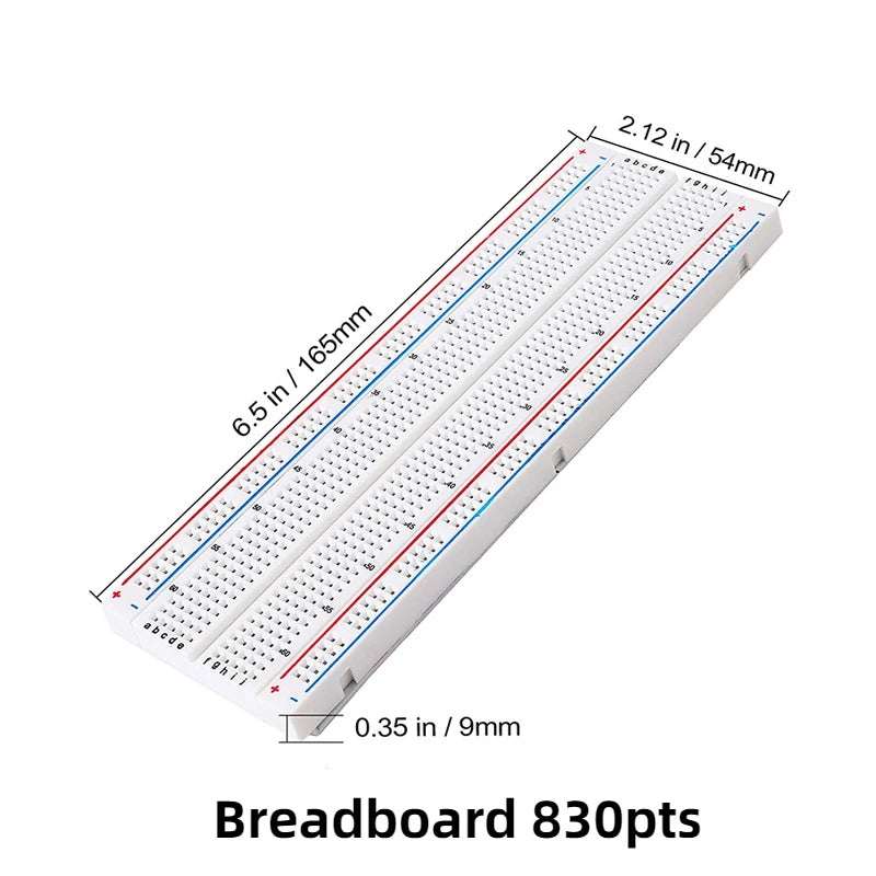 MB-102 MB102 Breadboard 400 830 Point 65 Jumper Wires Solderless PCB Bread Board Test Develop DIY for Arduino Power Module XCW