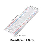 MB-102 MB102 Breadboard 400 830 Point 65 Jumper Wires Solderless PCB Bread Board Test Develop DIY for Arduino Power Module XCW