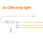 24V COB LED Strip with EU/US/AU/UK Plug Touch Dimmer Switch Adhesive Backing for Cabinets Shelf Closet Kitchen Lighting 1-6pcs