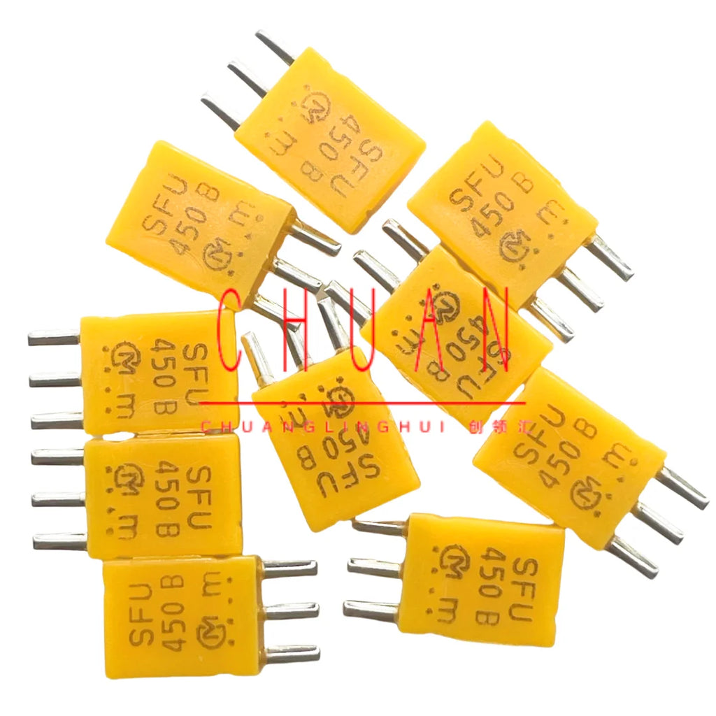 50pcs/ 450K imported ceramic filter SFU450B 450KHZ in-line 3-pin remote control crystal 450B