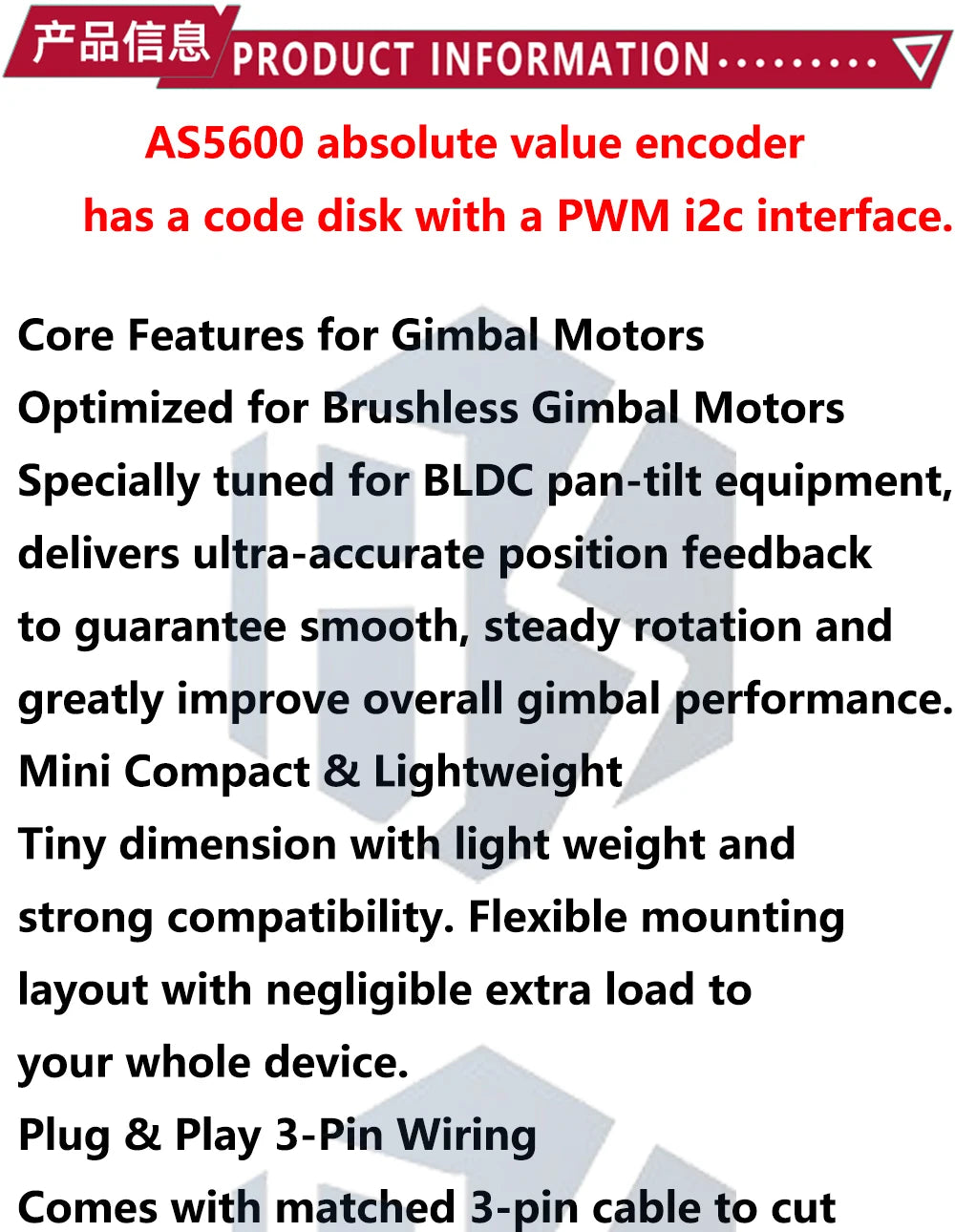 AS5600 Encoder PWM/I2C Interface Accuracy 12bit Brushless Motor AS5600 Magnetic Encoder with Wire