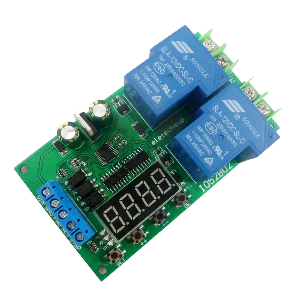 30A Motor Controller Relay Board 12V DC AC Forward Reverse Switch with Automatic Delay Timer