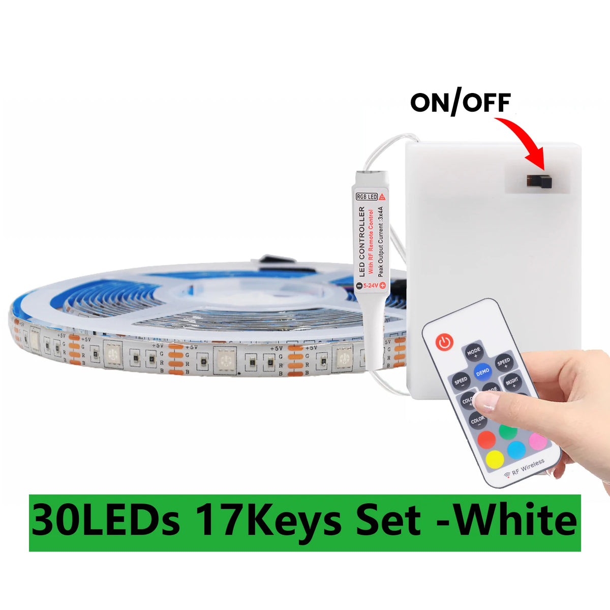 DC 5V 5050 RGB Strip LED Light Battery Powed Waterproof Ribbon Tape Stable Led Strips Indoor Outdoor Decoration Remote Control