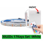 DC 5V 5050 RGB Strip LED Light Battery Powed Waterproof Ribbon Tape Stable Led Strips Indoor Outdoor Decoration Remote Control