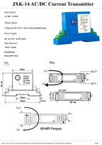 AC DC Current Transmitter 0-10A 0-20A 0-50A 0-100A 0-150A to 4-20mA 0-10V 0-5V RS485 Current Sensor Transducer with DC24V