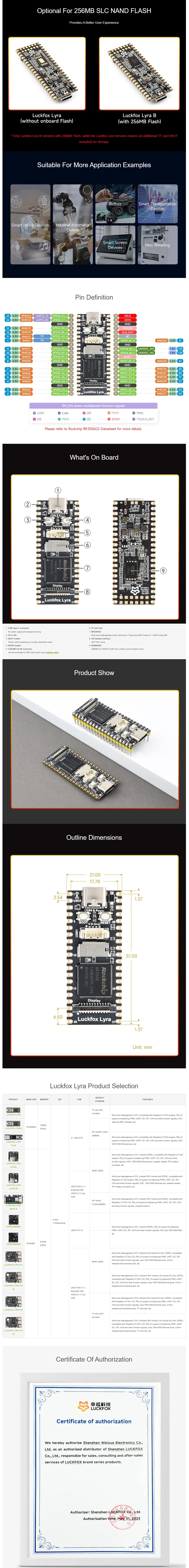 Luckfox Lyra RK3506G2 Linux Micro Development Board, Integrates Tripe-core ARM Cortex-A7 and ARM Cortex-M0 Processors