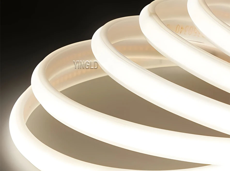 220V COB LED Strip Light High Bright Switch/Dimmable US 110v EU Plug Neon Tape Kitchen Cabinet  lighting Waterproof garden