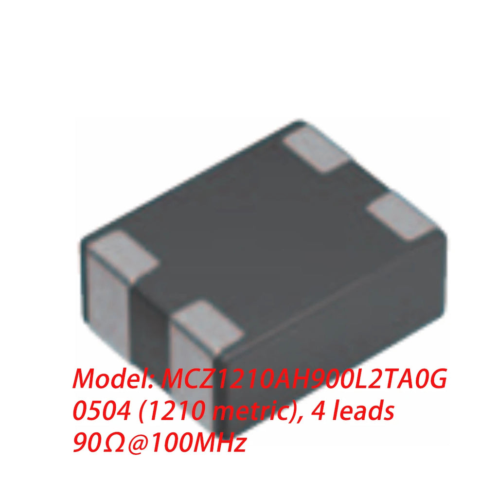 100PCS MCZ1210AH900L2TA0G NEW Original Common Mode Filter 90Ω@100MHz 5V 100mA SMD-4P, 1.2x1mm 0504 1210 Metric 4 Leads 90 Ohms