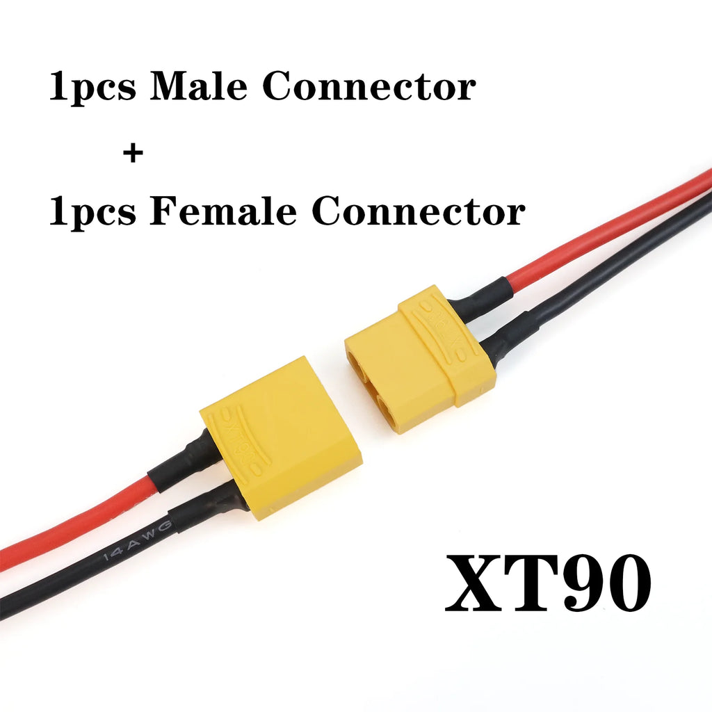 XT90 Male Female Connector Plug Silicone Wire 10AWG Tinned Copper 10cm Pair for RC Lipo Battery Drone FPV Car Boat Charger DIY
