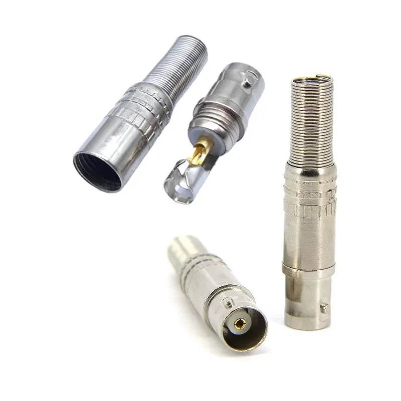BNC Female Spring Tail Cable Soldering Adapter Q9 BNCK 75-5 BNC Injector for CCTV Video Monitor Connectors Welding Plug F1