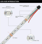 WS2812B WS2815 S-Shape Individually Addressable LED Strip Light 60LEDs/m Smart RGBIC Dream Color S Bendable 8mm Pixels Tape Bar