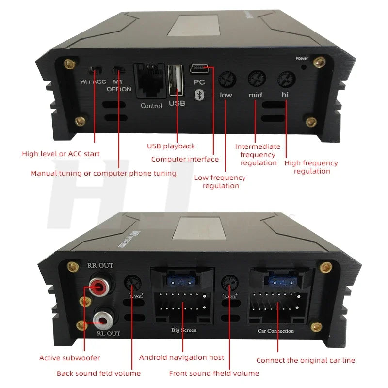 31 Band Eq Car Android Large Screen Host Dsp Power Amplifier 4x80w Car Android Navigation Host Audio Speaker Amp DSP Processor
