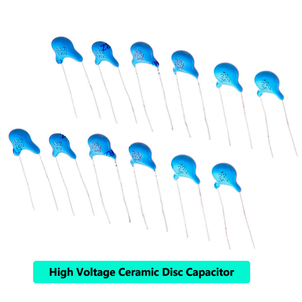 20PCS 100PF 10NF 10PF High Voltage Ceramic Disc Capacitor 1KV 2KV 3KV Radial Lead Multiple Capacitance Options 1NF 2.2NF 33PF