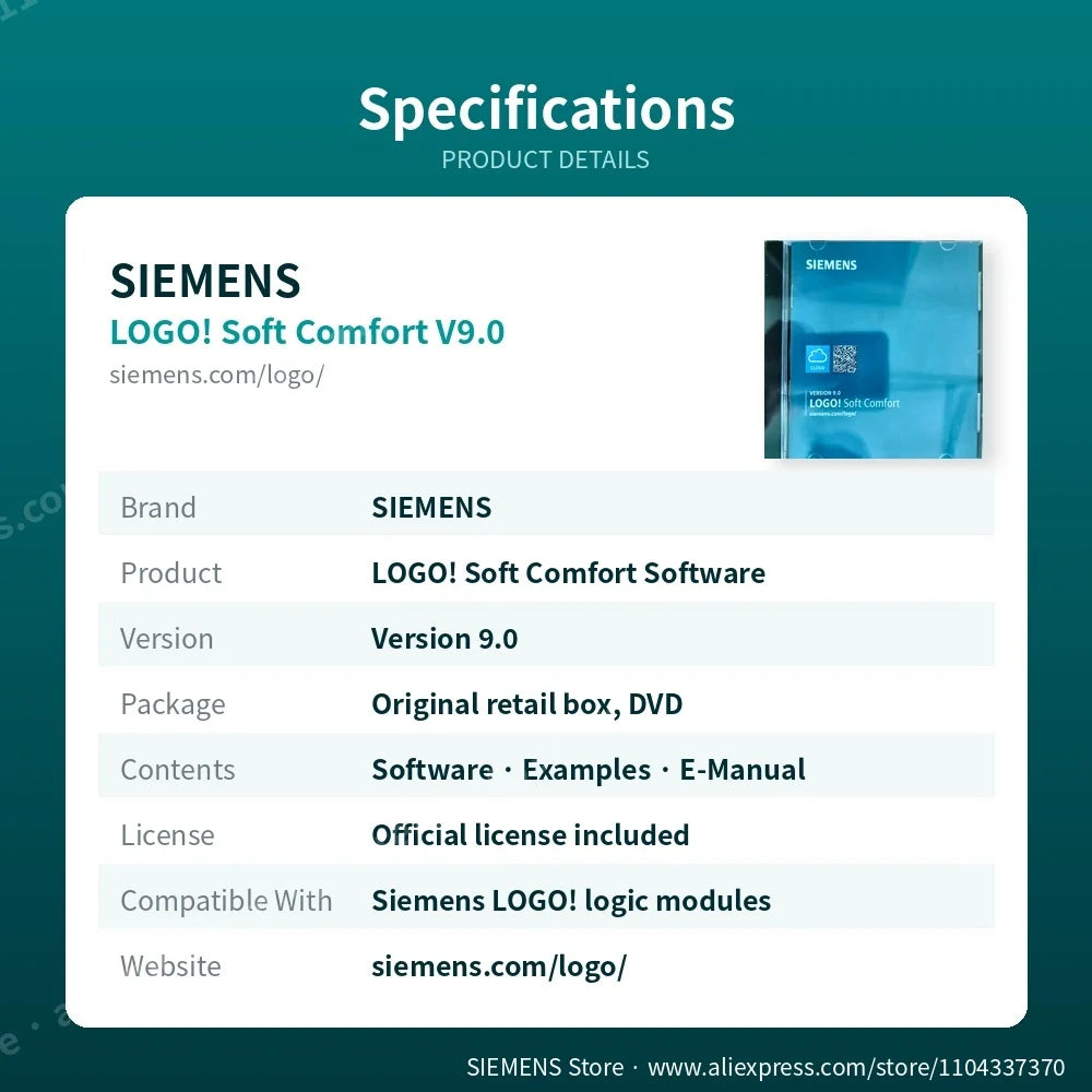 SIEMENS LOGO! Soft Comfort V9.0 single license for 1 installation engineering 6ED1058-0BA08-0YA3 6ED10580BA080YA3