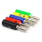 5Pcs 4mm Banana Plug Connector Audio Speaker Adapter DIY Test Screw Type Banana Plugs Connectors Black Red Green Blue Yellow