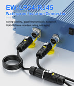 LP24 Waterproof RJ45 Connector IP68 Industrial Ethernet LAN Cable Connector Outdoor Modular Jack Network Connector